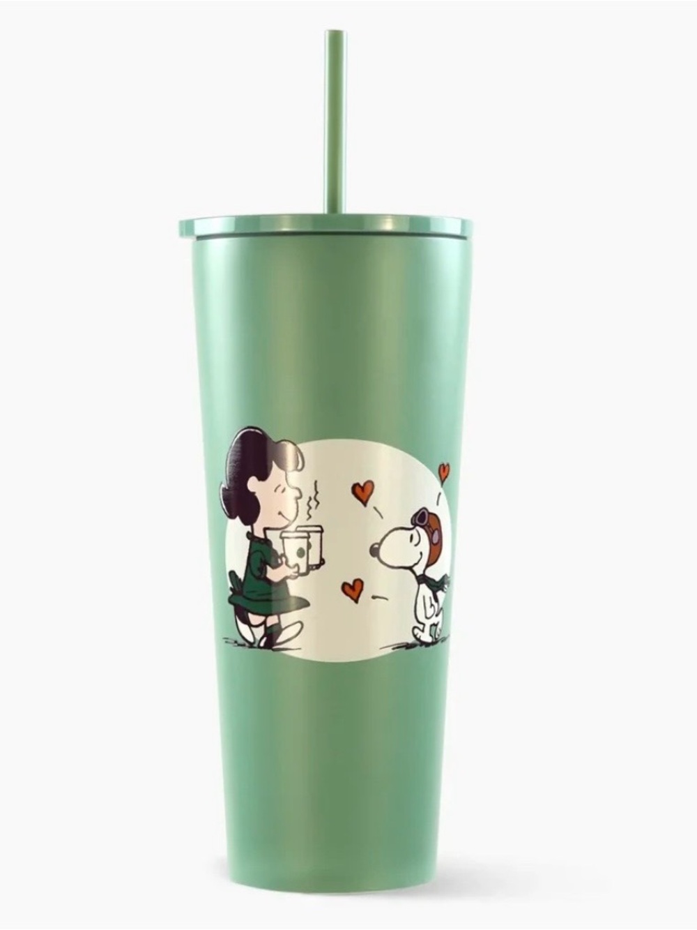 Starbucks Mint Green Snoopy & Lucy Insulated Tumbler with Straw